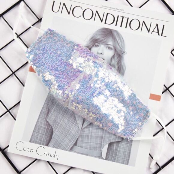 🆕Luxury Purple Sequin Face Mask - Picture 4 of 10